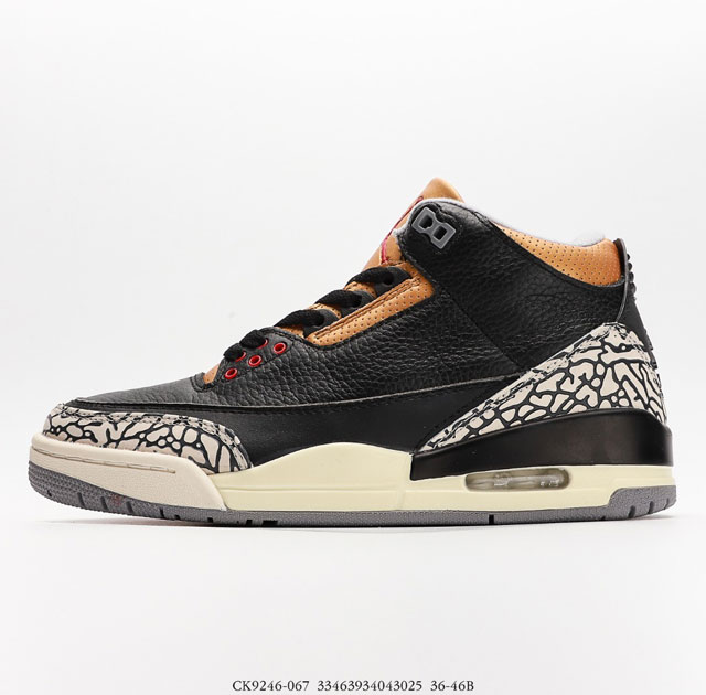 Air Jordan 3 Retro Black Gold AJ3 Air Jordan 3 Michael Jordan Nike 30 36 36.5 37